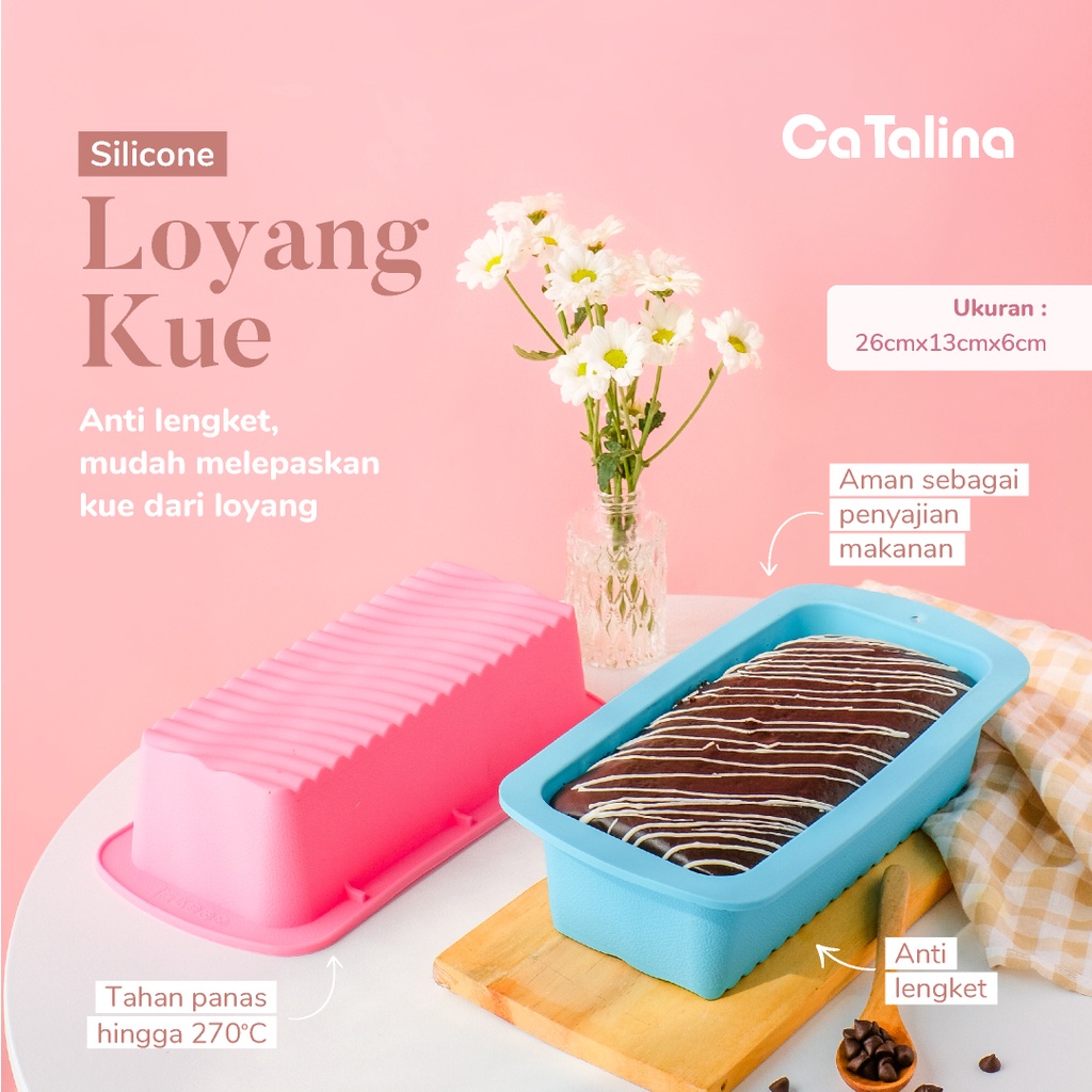 Loyang Kue Silikon Loyang Roti Tawar Brownies Loaf Pan Silikon Anti Lengket Tahan Panas - Gambar 4