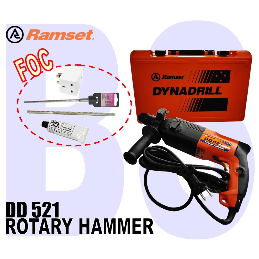 BANSOON RAMSET DYNA DD521 Rotary Hammer Drill Impact Concrete Drilling come with free SDS PLUS drill bit multi adapter