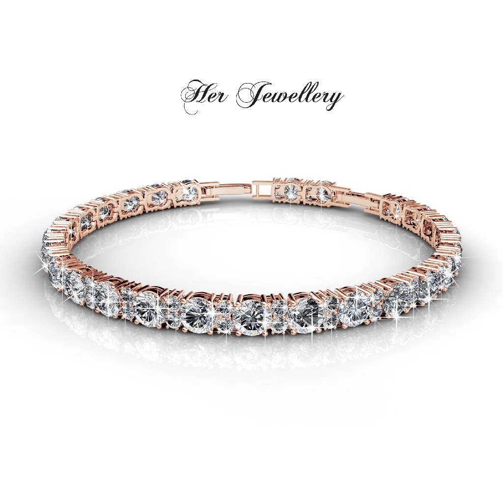 Joyous Bracelet (Rose Gold White)  - Made with Swarovski Crystals