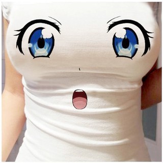 Women Summer Top Casual 3D Boobs Short Sleeve O-neck T-shirt Big Sexy Breast