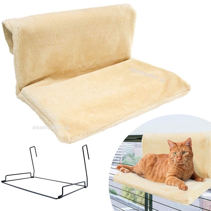 Cat Hammock Bed Easy Cat Shelf Cozy Plush Nap Mat With Wire Bed Frame
