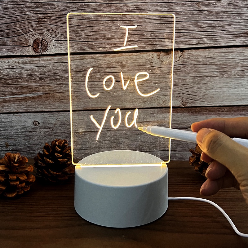 Memo Board Led Desk Lamp /USB Message Board Holiday Light With Pen/ Kids Birthday Gift Decoration Night Light
