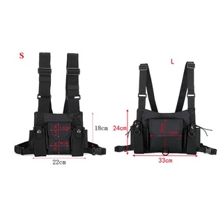 Functional Tactical Chest Bag For Men Women Trendy Bullet Hip Hop Vest  Streetwear Bag Waist Pack female Black Wild Chest Rig Bag