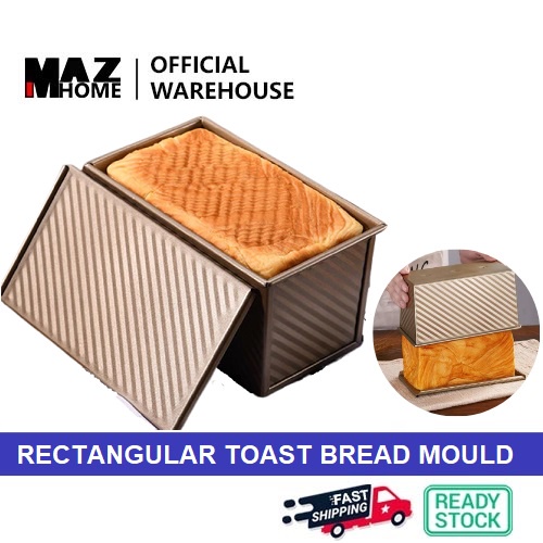 【Maz HOME】Rectangular Corrugated Non-stick Loaf Toast Box Bread Mould ...