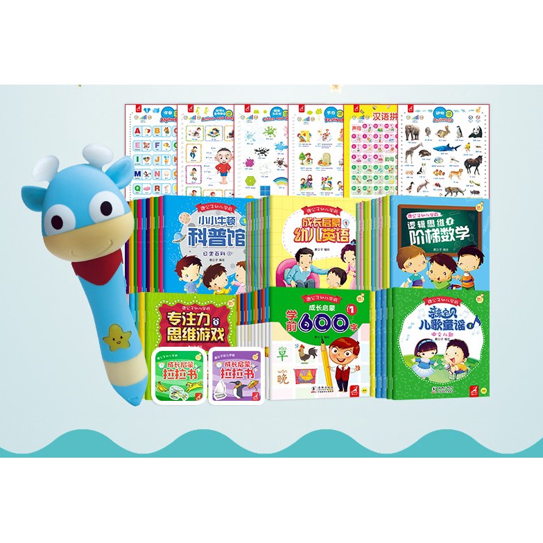 Children Learning Pen with Reading Book Sets (BLUE Pen available only)