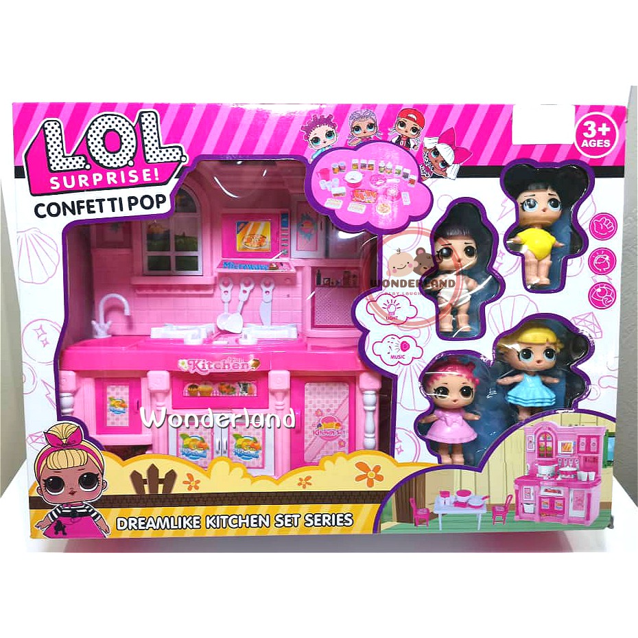 Lol Surprise Doll Kitchen Playset with 4 doll Music and Light function Shopee Singapore