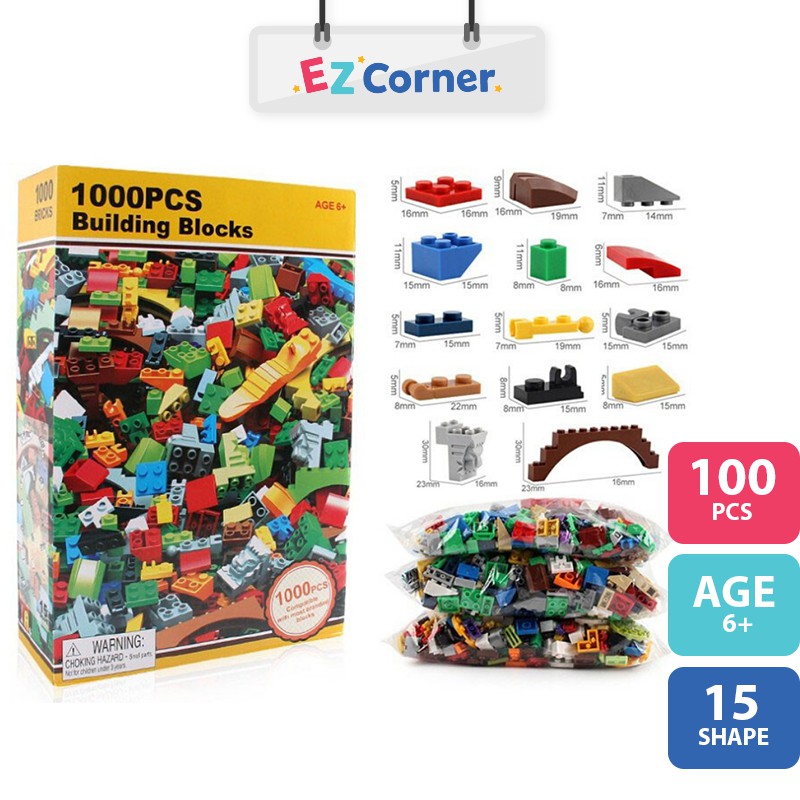 EZCORNER 1000PCS Mix Building Blocks Lego Compatible Bricks Block Kids Toy Lego Kids Game For Kids