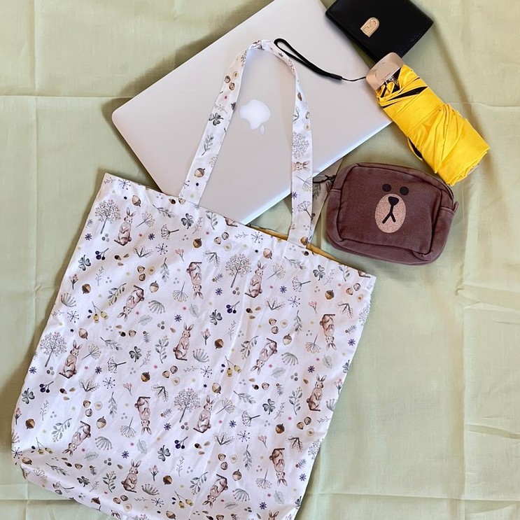 Korea White Bunny Tote Bag Handmade Shopee Singapore