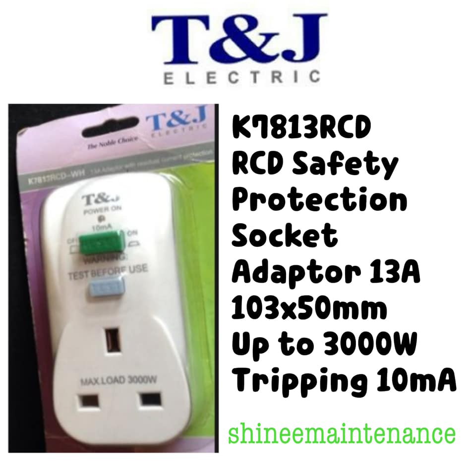 T&J RCD Safety Protection Socket 13A K7813RCD | Shopee Singapore