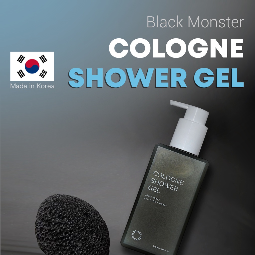 Dekorea BLACK MONSTER Black Cologne Shower Gel Black Musk and Black ...