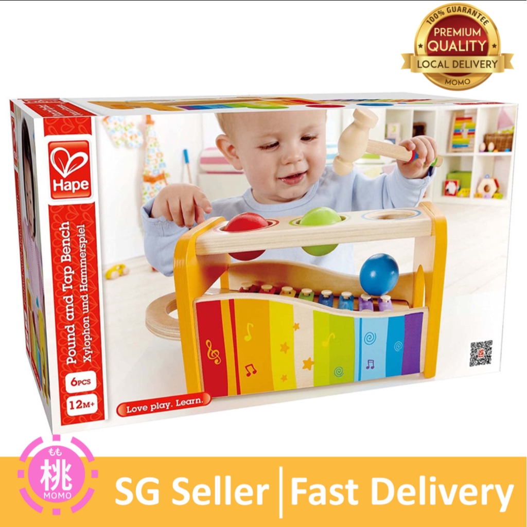 Hape Pound & Tap Bench with Slide Out Xylophone - Award Winning Durable ...