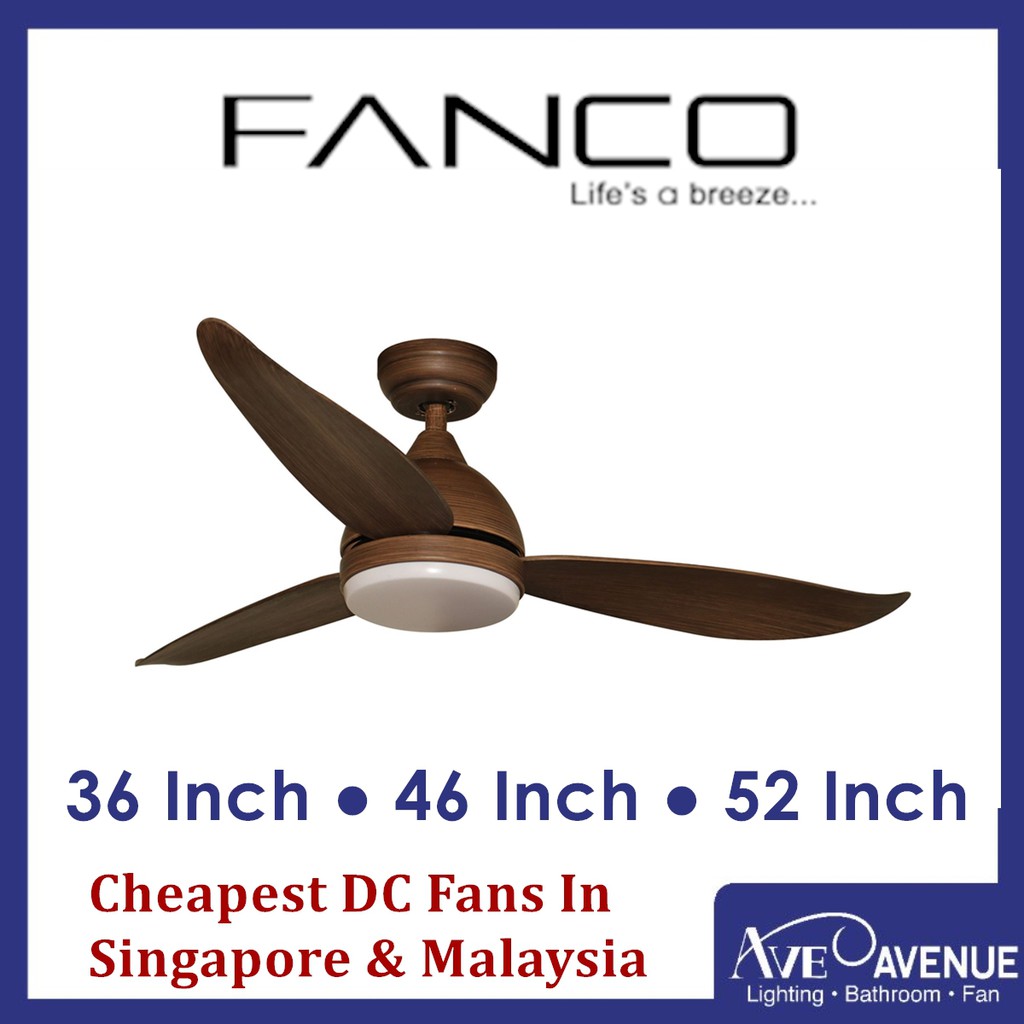 FANCO B-STAR DC Motor Ceiling Fan With 3 Tone LED Light Kit And Remote ...