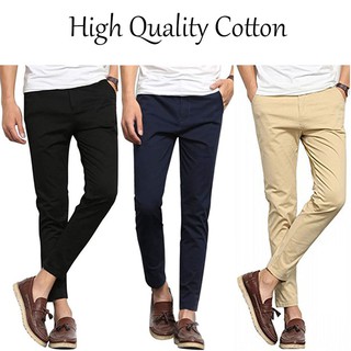 2024 New Summer Ankle-Length Pants Men Cotton Straight Fit Fashion Thin  Brand Clothing Solid Color Casual Trousers Male 28-38