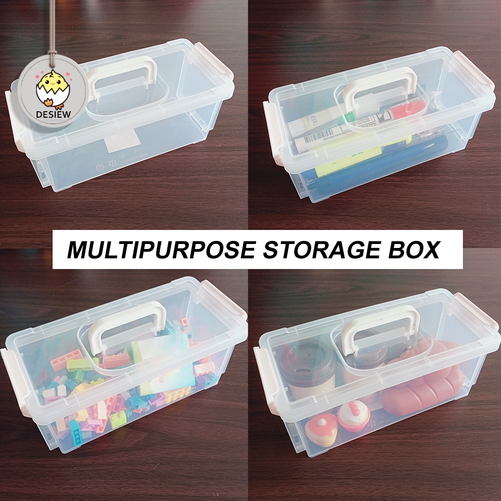 1L 2L Portable Multipurpose Mini Storage Box Transparent Grey ...