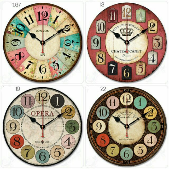 Decorative 30cm wooden wall clock (many models left behind the cover ...