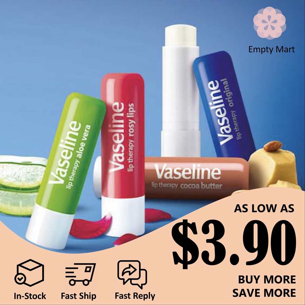 Vaseline Lip Therapy Chapstick Rosy Lips / Aloe Vera / Cocoa Butter