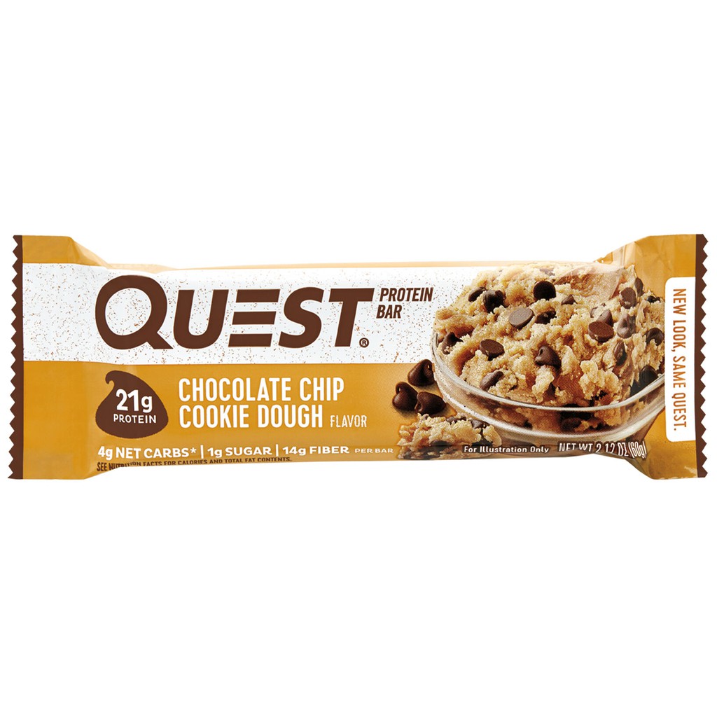 Quest Protein Bar Chocolate Chip Cookie Dough Flavor 60g (Consume ...