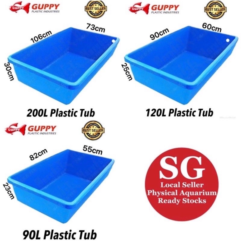 GUPPY Plastics Tub Plastic Tub Aquariums koi fish pond fgt glass tank