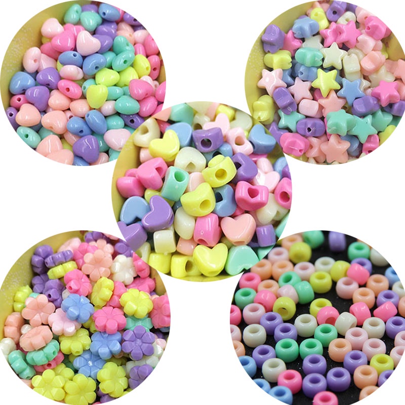 100pcs/Set Fashionable Candy Color Acrylic Star Spacer Beads DIY Beads For  Kids Beaded Bracelet Necklace Jewelry Making Fun Beads