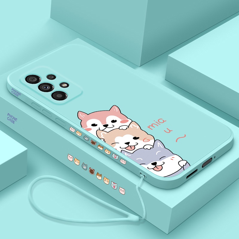 Three Pets Cute Cartoon Phone Case For Samsung A03 A03S A12 A13 A22 A23 ...