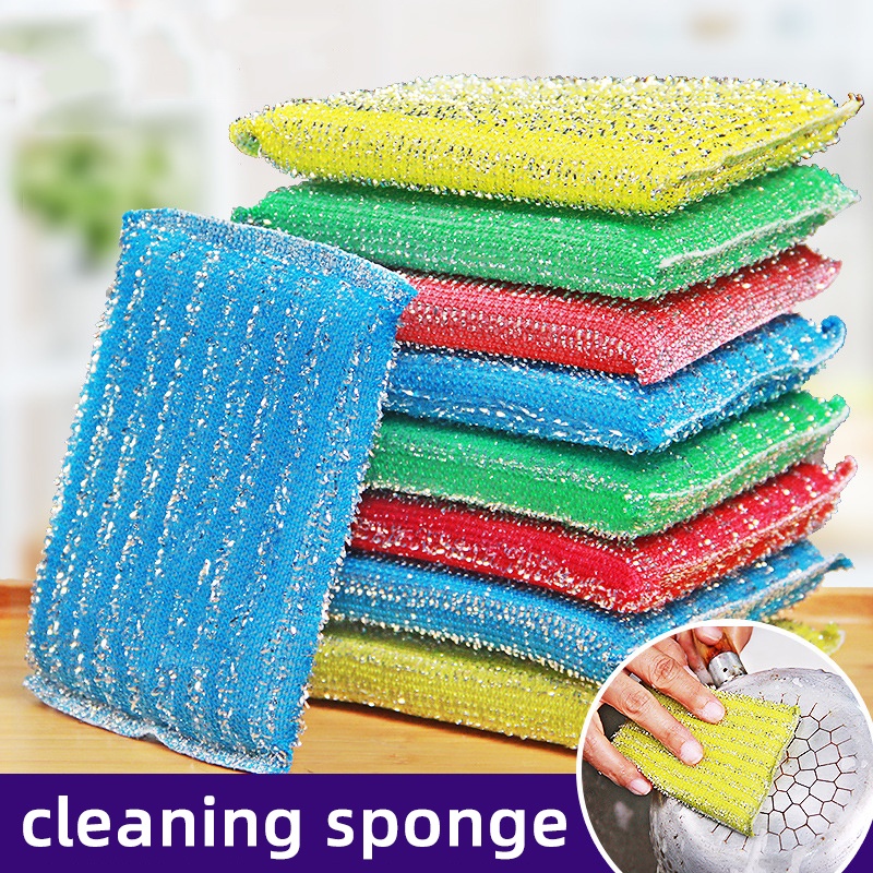 5pcs Sponge Dishwashing Scrubbers, Kitchen Cleaners For Stains And Water  Absorption