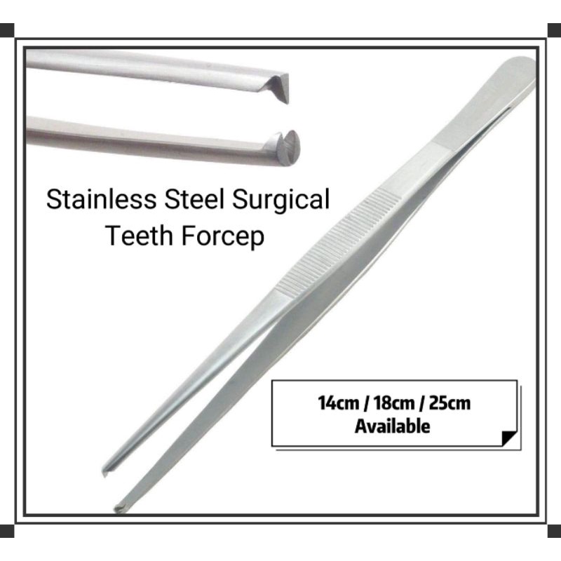 Medical stainless Steel Surgical teeth forcep 14cm/18cm/25cm Stainless ...