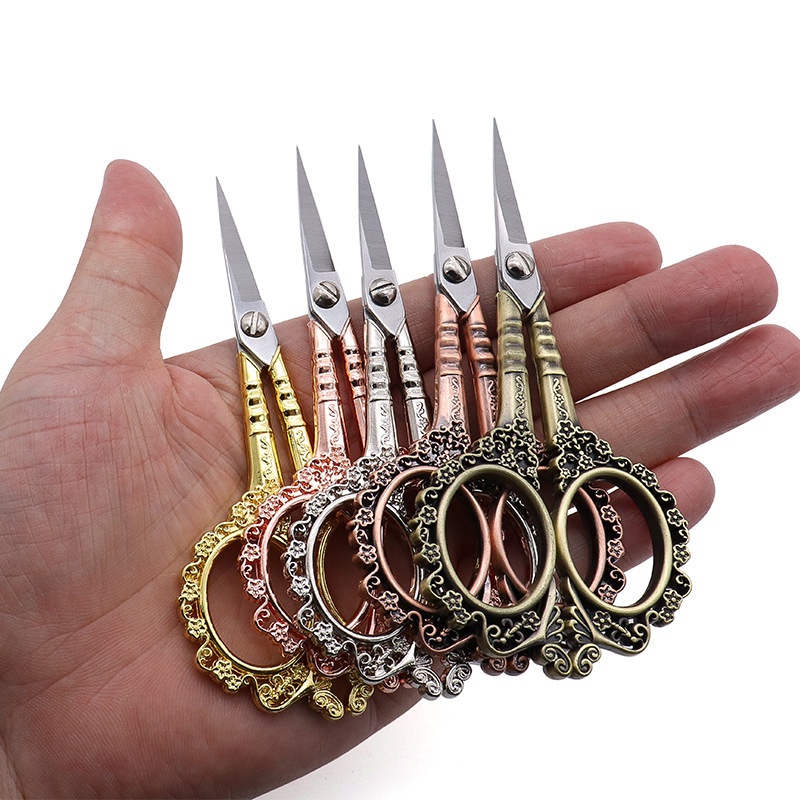 4 Styles European Style Retro Scissors Exquisite Gold Stainless Steel ...
