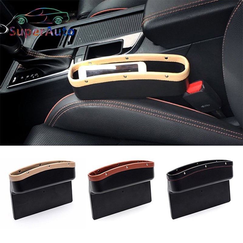 SuperAuto Car Seat Box Storage Car Seat Side Pocket Gap Slit Pocket Car