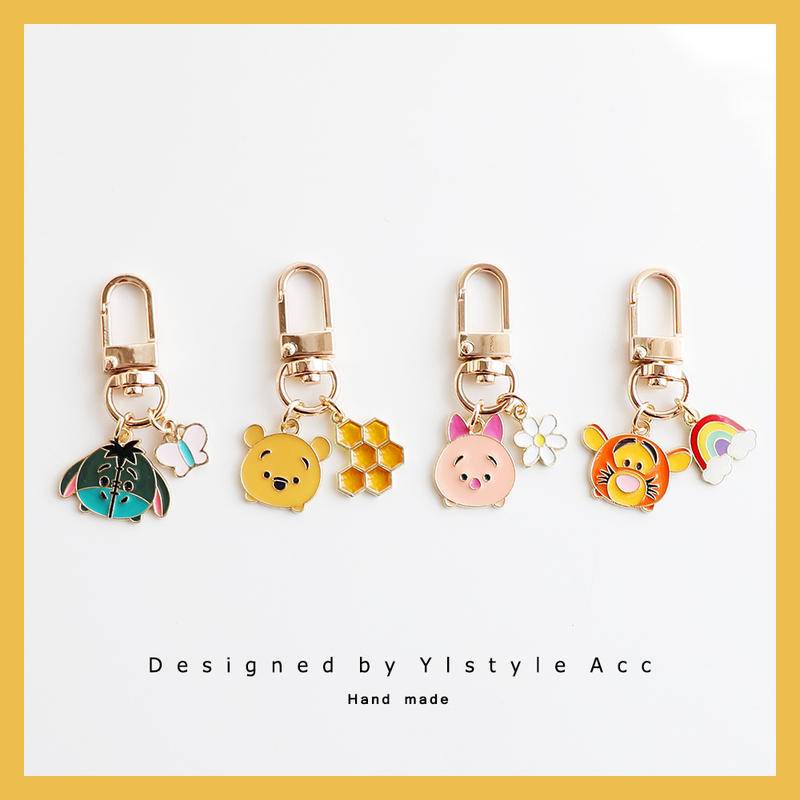 thumbnail image 2 of Fun Cartoon Pooh Print Lanyard With Key Chain & ID Holder – Unisex, Multicolor (A71) 2 of 2