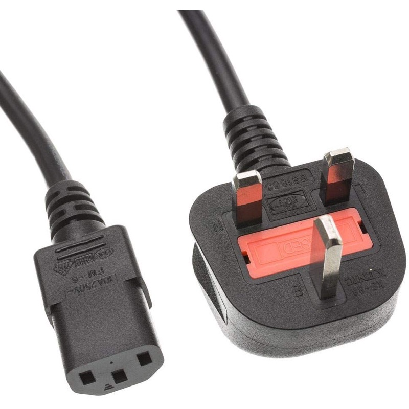 UK 3 Pin Plug To C13 Female Power Cord Cable With 13A Fuse Protection 1 ...