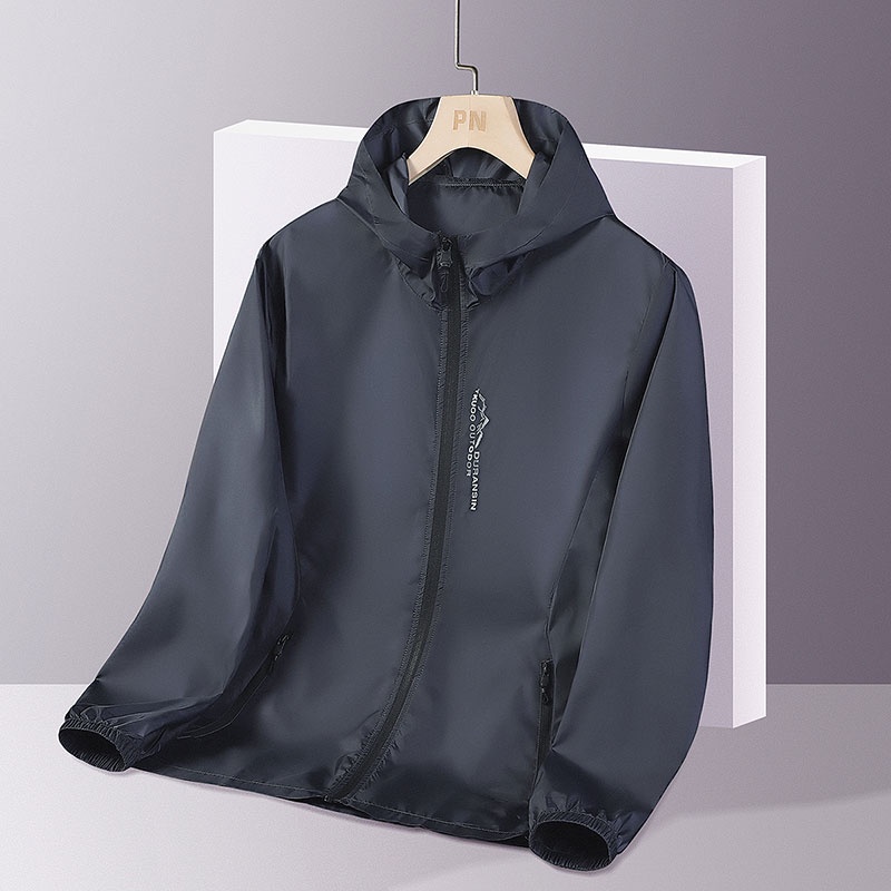 Outdoor Sun Protection Clothing Men's Summer Skin Clothing Hooded Ultra-thin Breathable Men's Sun Protection Clothing Long-sleeved All-match