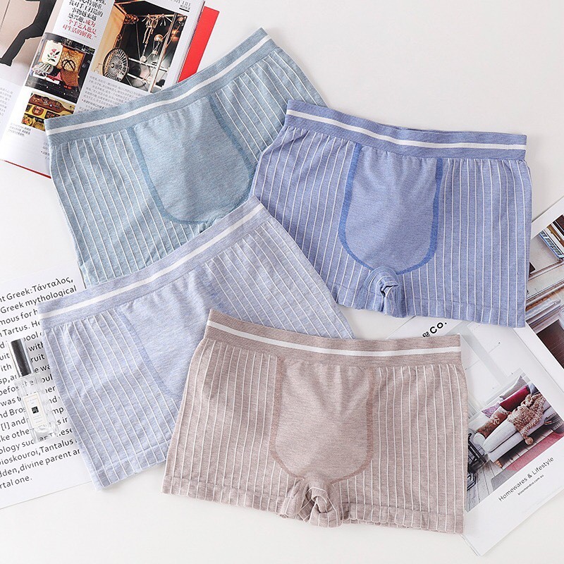 Men's underwear summer striped breathable comfortable thin men's boxer ...