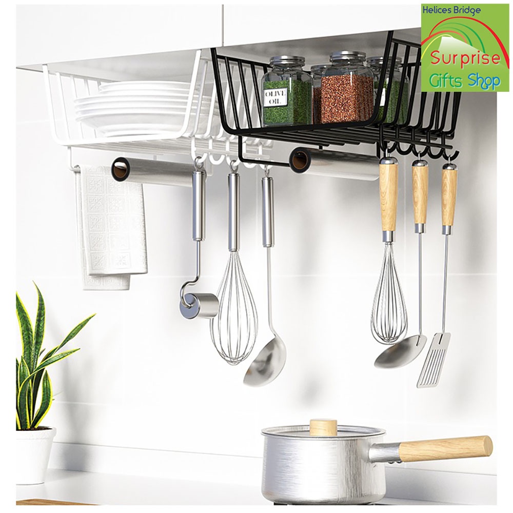 🌈 Under Mug Hanger Cup Holder Metal Storage Rack with Hooks