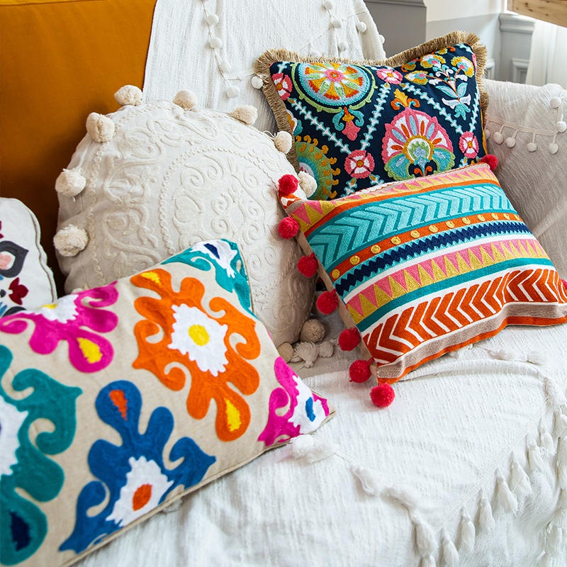 1pc Pillow Bohemian Style Futon/Cushion/Pillow Embroidery Pattern Futon