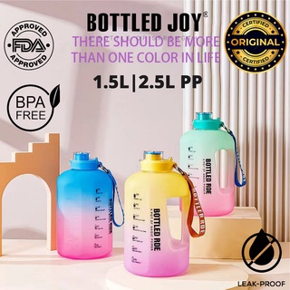 Bottled Joy 2.5L Water Bottle, BPA Free Large Water Bottle Hydration with Motivational Time Marker Reminder Leak-Proof Drinking Big Water Jug for