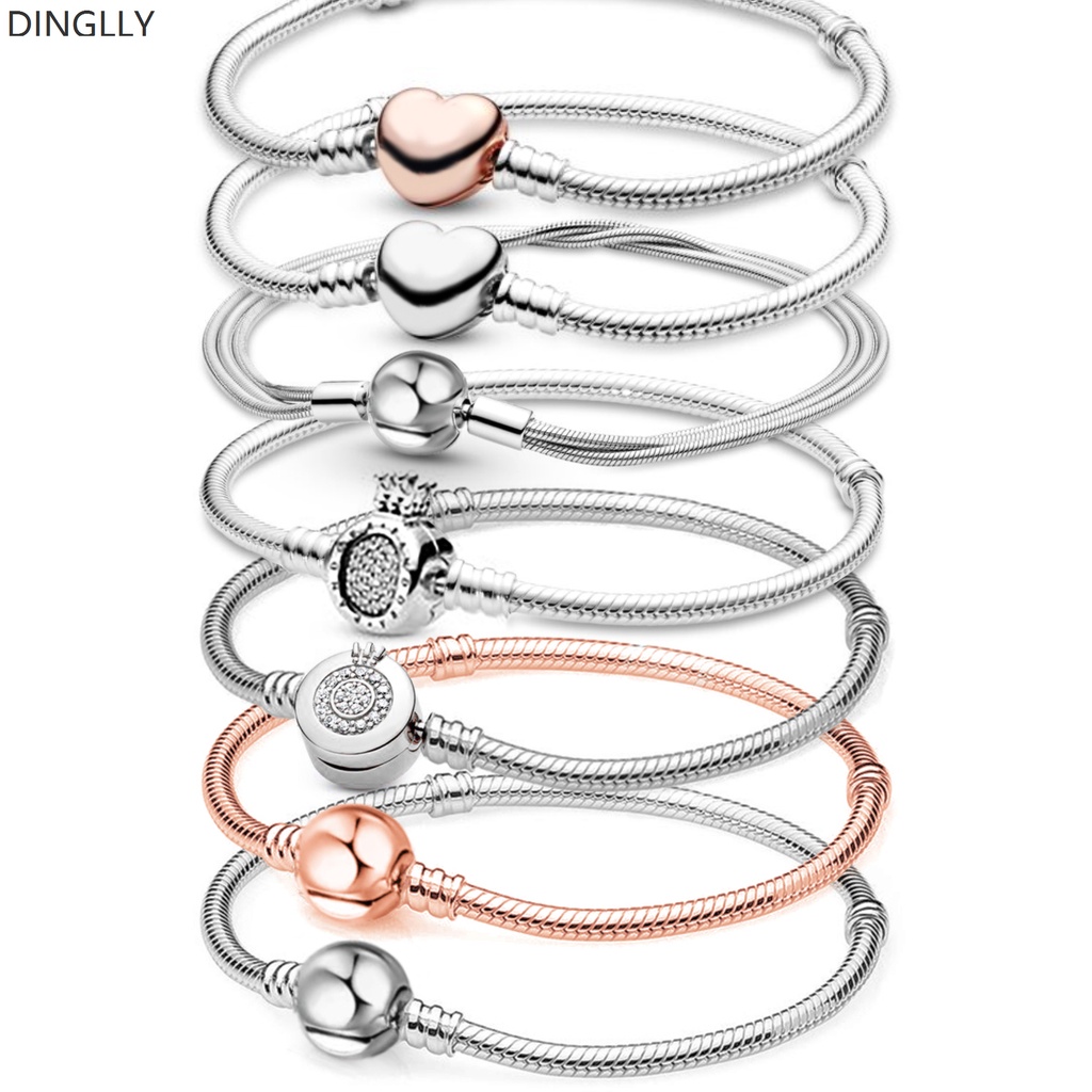 Dropshipping High Quality Heart & crown letter O & Spherical Box With Tongue Buckle Snake Chain Bracelets Fit Brands Bracelet Fashion Jewelry