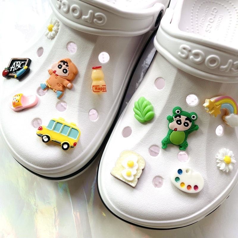 Shin Chan Jjanggu crocs jibbitz shoe charms 6pcs cute accessories button set character wristband bracelet charms for Adults Kids Boys Girl