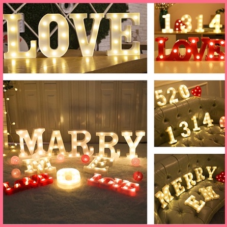 Proposal Decor Led Letter Light Number Love Bride Flower Wedding Party Ballons