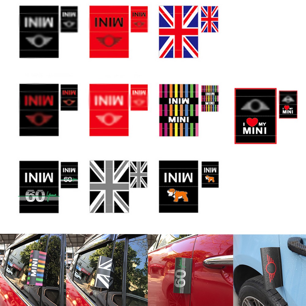 2PCS Car Door Trunk Decoration Tag Hangtag Emblems Sticker for Mini ...