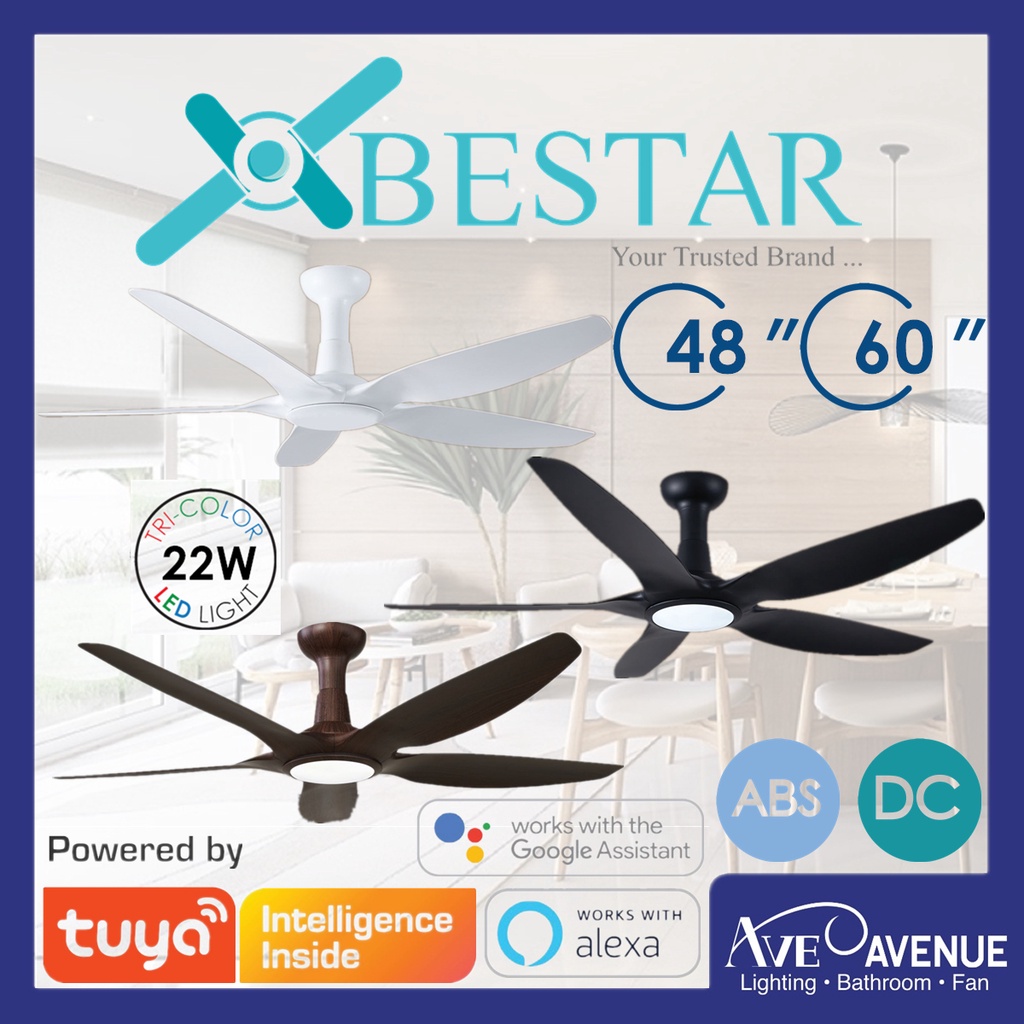 BESTAR RAPTURE 5Blade Smart WiFi DC Motor Ceiling Fan 48/60 Inch w 3
