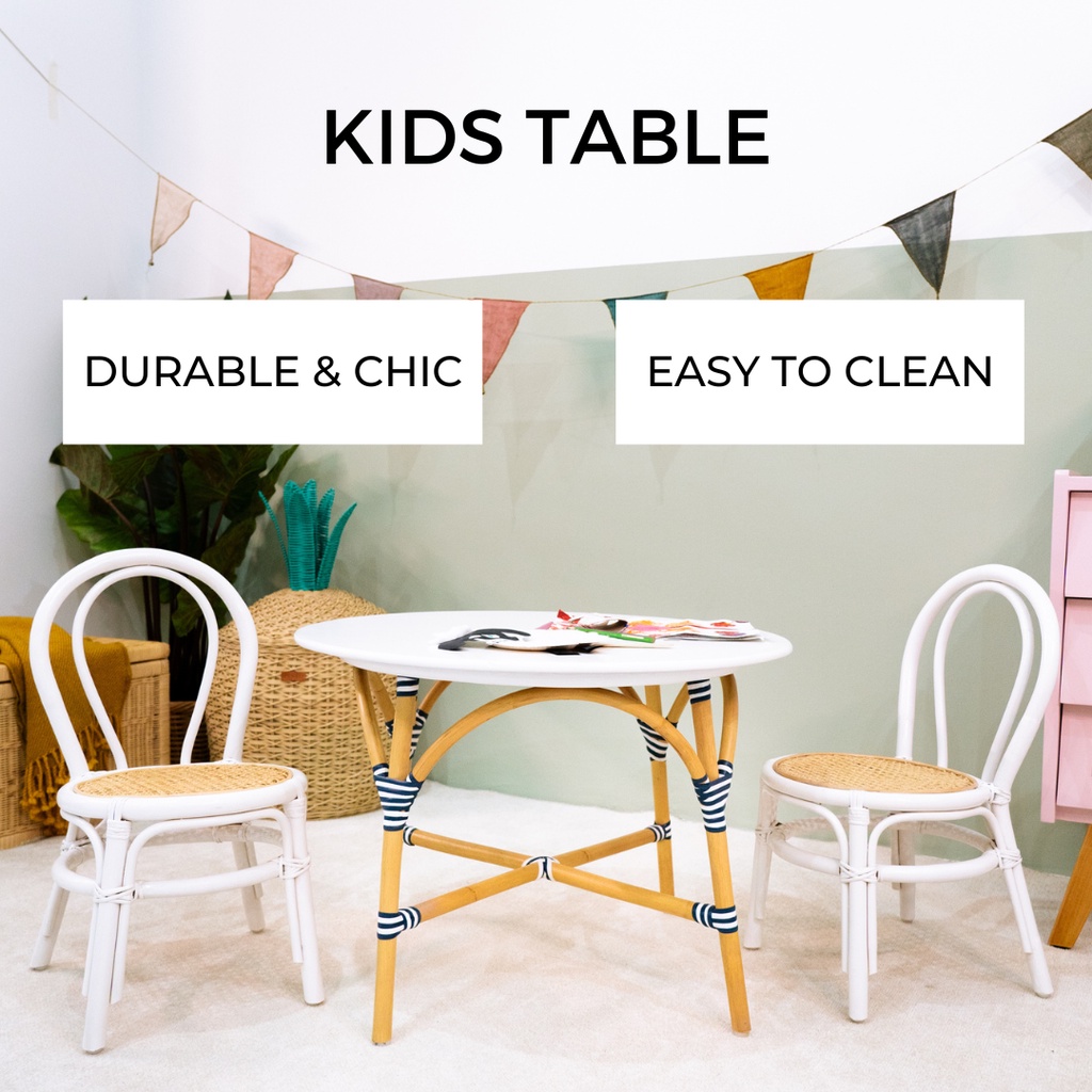 Aulia Table & Set of 2 Aulia Chairs / Kids Dining Table / Kids Study