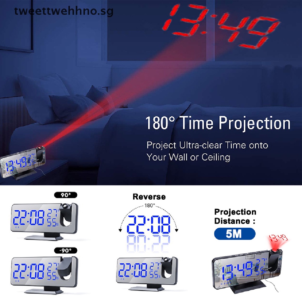 TWO Mrosaa LED Digital Alarm Clock Watch Table Electronic Desktop