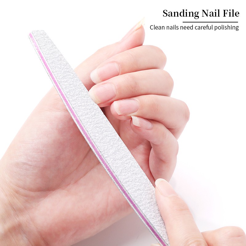 1Pc Half-moon Sanding Nail File Buffing Half-moon Shape Stick 100/180 ...
