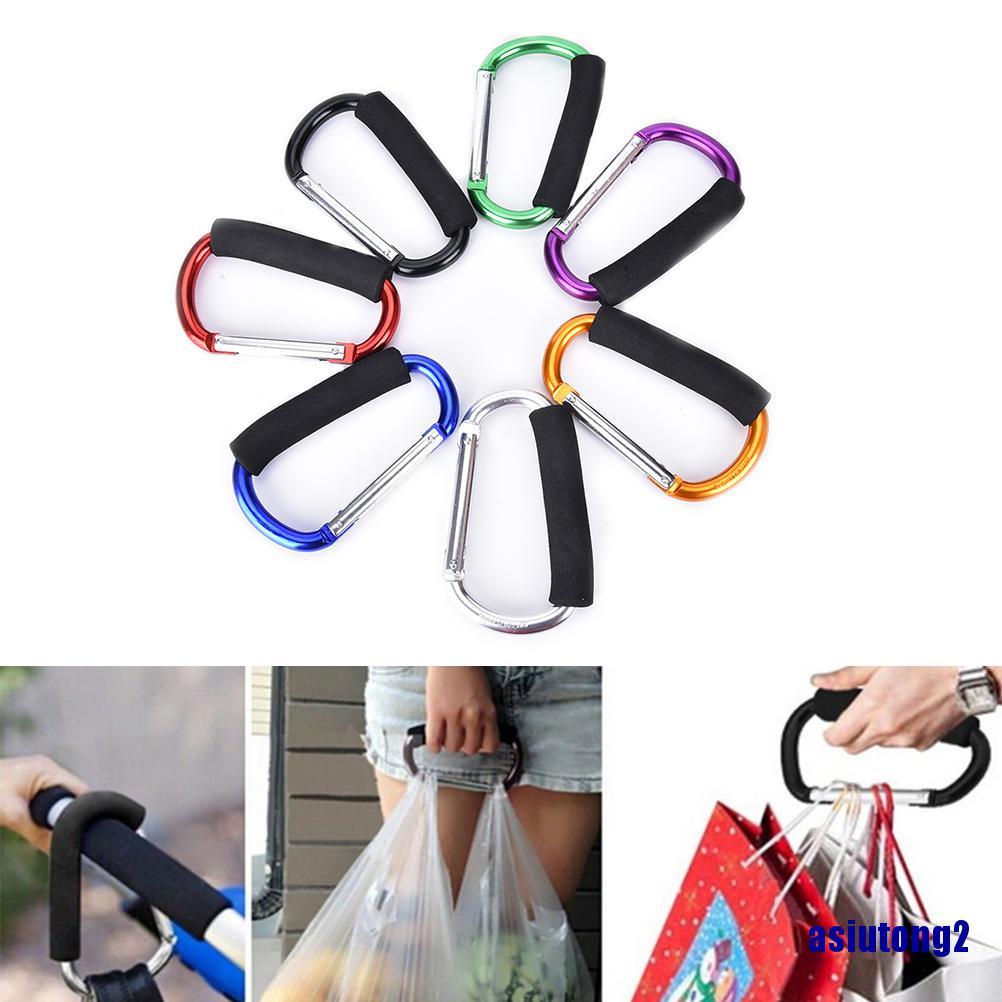 <asiutong2> Pram Pushchair Shopping Bag Hook Carabiner Large D Ring Buggy Mummy Clip