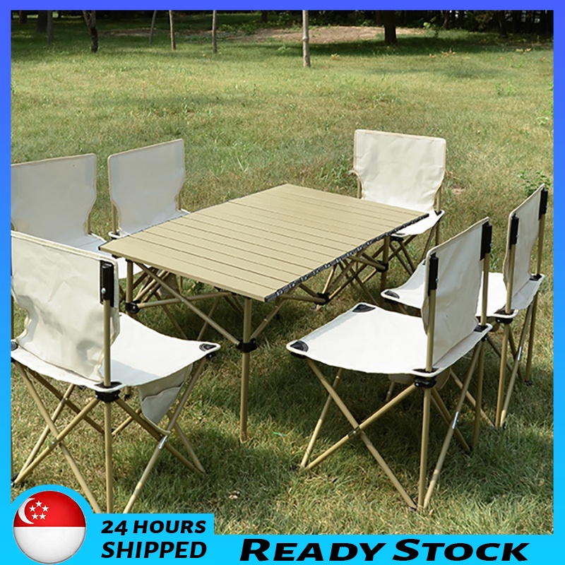 🇸🇬 [READY STOCK] Portable Camping Table Chair Set Outdoor Table Chair Set Picnic Foldable Table