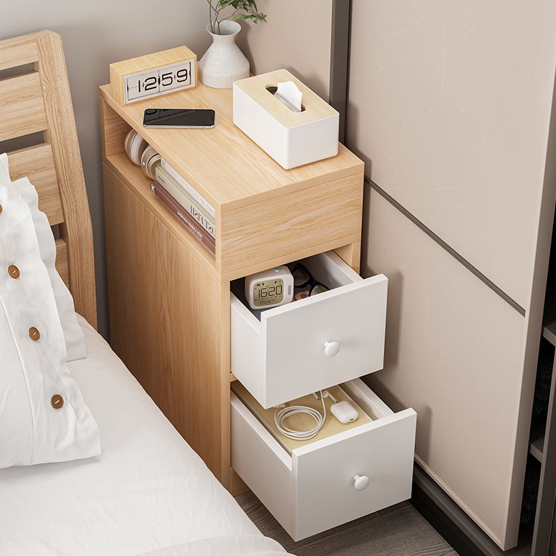Simple Mini Storage Cabinet Bedside Ultra-narrow Small Bedroom Modern ...