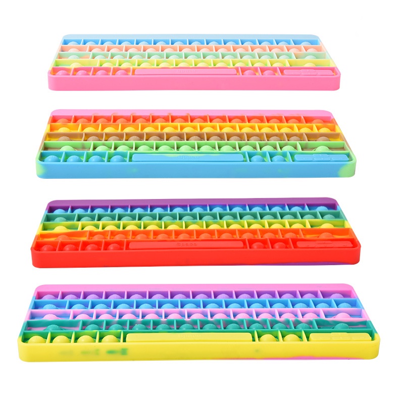 Pop it Fidget Toys Antistress Push Bubble Squishy Silicone Keyboard ...