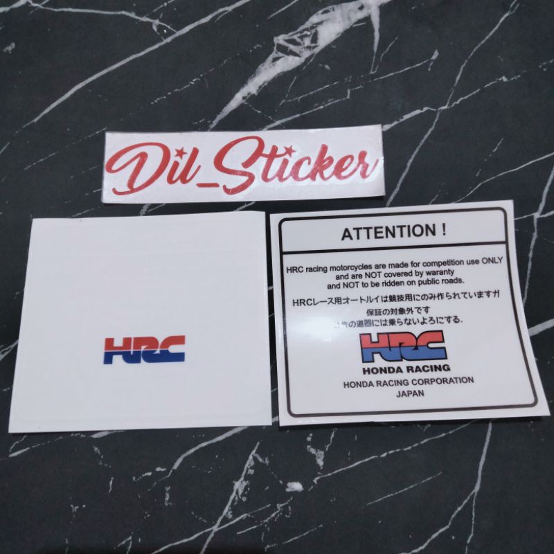 Honda ATTENTION WARNING HONDA HRC WARNING STICKER | Shopee Singapore