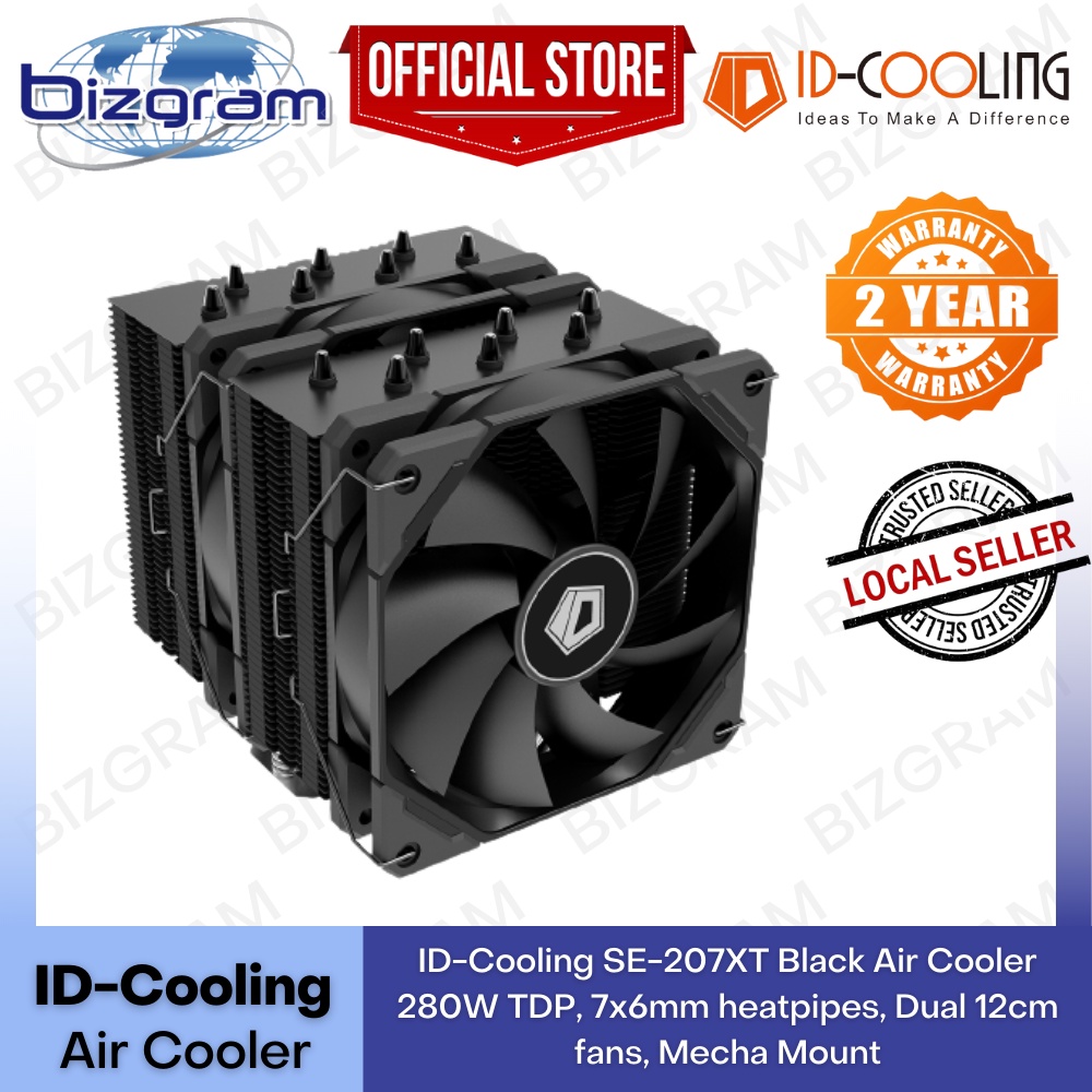 ID-Cooling SE-207XT Black /SE-207TRX Air Cooler 280W TDP, 7x6mm ...