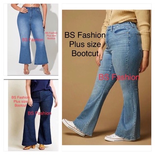 Micro-flare slit jeans for women plus size fat MM high-waist slim